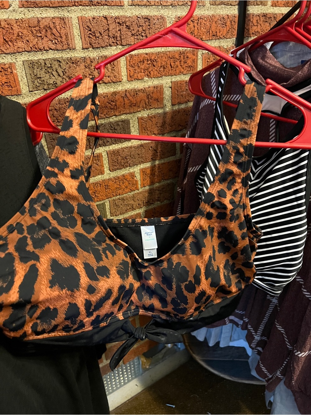 Maurices Leopard Print Bikini Top in Brown and Black